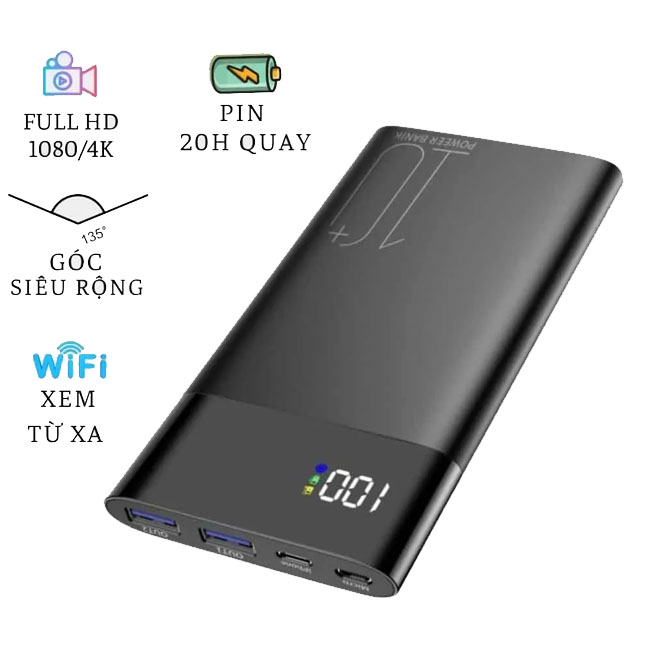 camera ngụy trang pin sạc dự phòng wifi h20 pro